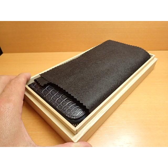 GREDEER クロコダイル ラウンドファスナー長財布 GCKW003D-Z ネイビーADVANTIQE FINISH こだわりの「日本製」の画像