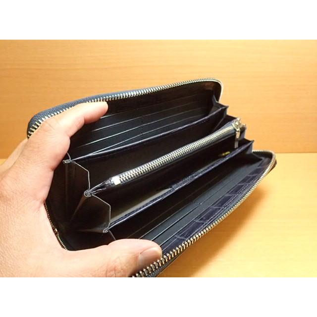 GREDEER クロコダイル ラウンドファスナー長財布 GCKW003D-Z ネイビーADVANTIQE FINISH こだわりの「日本製」の画像