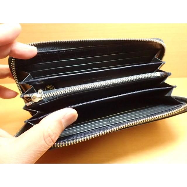 GREDEER クロコダイル ラウンドファスナー長財布 GCKW003D-Z ネイビーADVANTIQE FINISH こだわりの「日本製」の画像