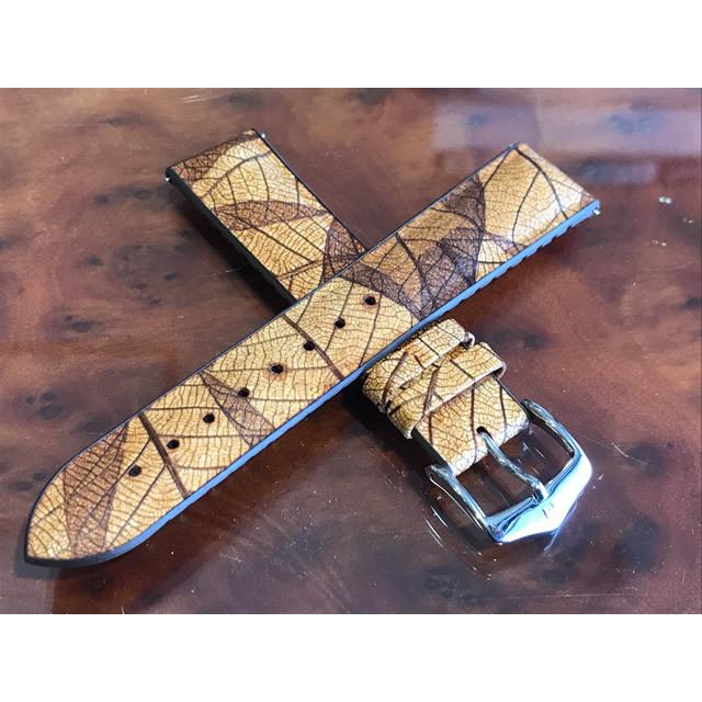 Genuine HIRSCH ヒルシュ LEAF リーフ ( 染色されたリーフ ) ブラウン