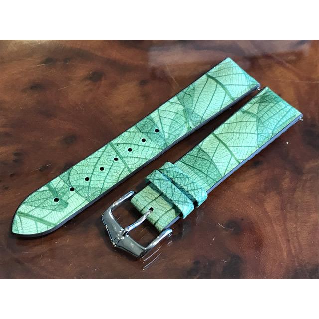 Genuine HIRSCH ヒルシュ LEAF リーフ ( 染色されたリーフ ) グリーン