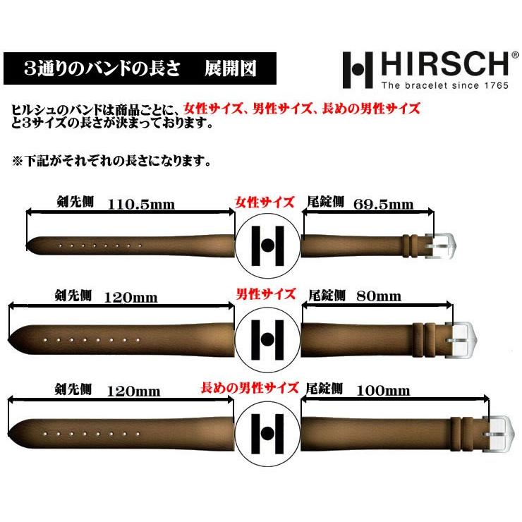 ヒルシュ 20mm ポール カーフレザー(表面) 天然ゴム(裏面) 時計ベルト Genuine ヒルシュ HIRSCH PAUL ポール 腕時計ベルト カーフ