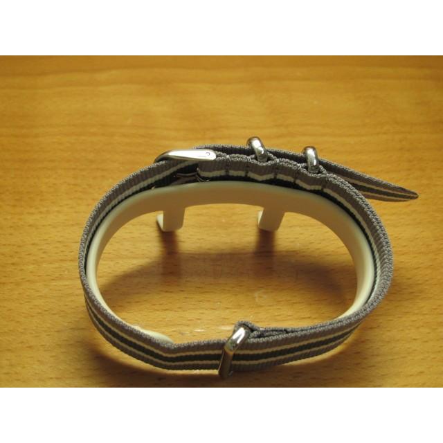 DW TIMEX Knot にも使える 18mm 20mm 22mm カシス 引き通し 腕時計バンド タイプナトー CASIS TYPE NATO  モスグリーン×白×茶｜yuubido-oyabu｜04