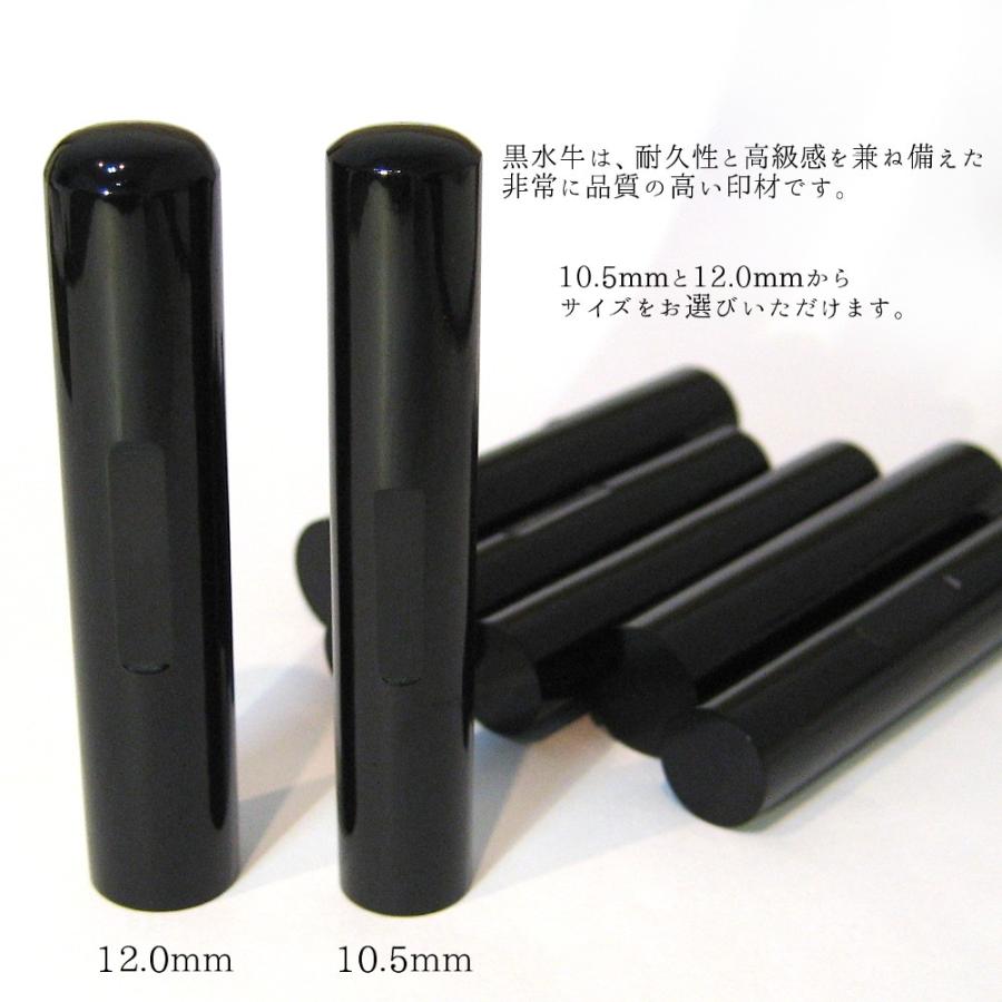 訂正印 認印 2本セット 黒水牛 印鑑 はんこ 牛もみ革ケース付き 小判型