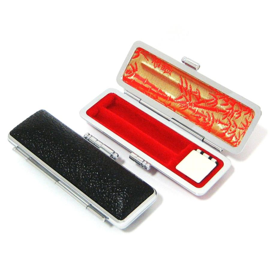 訂正印 認印 2本セット 黒水牛 印鑑 はんこ 牛もみ革ケース付き 小判型