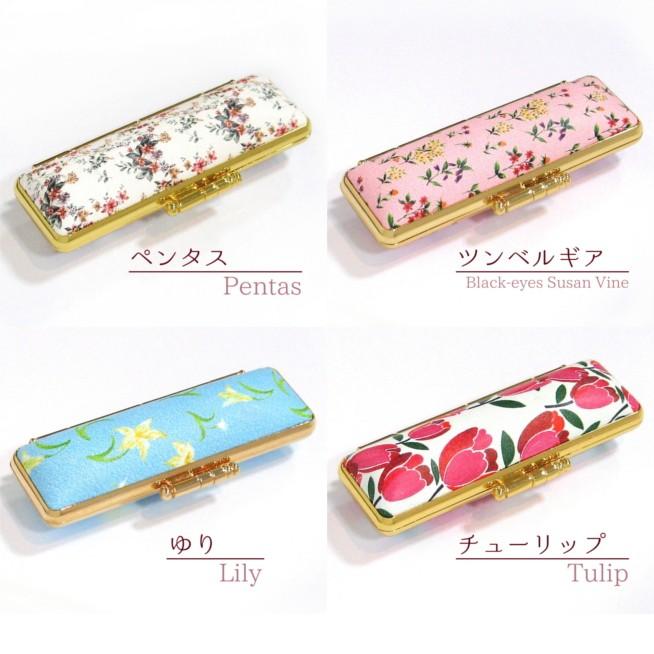 オーダー印鑑♡彩樺♡15㎜ ＆花柄ケース【ゴールド枠】銀行印　実印サイズ 印鑑ケース 花柄 13.5mm〜15mm用 朱肉付き ゴールド枠 実印