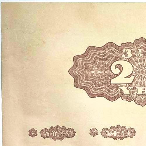 大日本帝国政府 支那事変国庫債券 貳拾五圓 郵便局売出加刷付 昭和14年