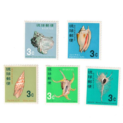 琉球切手 貝シリーズ 5種完 昭和42・43年(1967・1968) : yuuhiflower