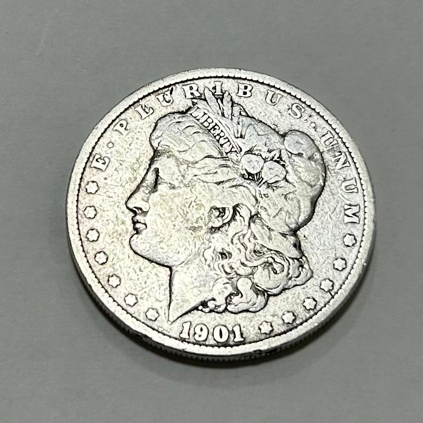 １９０１年 モルガンダラー １ドル銀貨 アメリカ 1ドル銀貨 モルガンダラー 1901年 現品限り : yuuhiflower