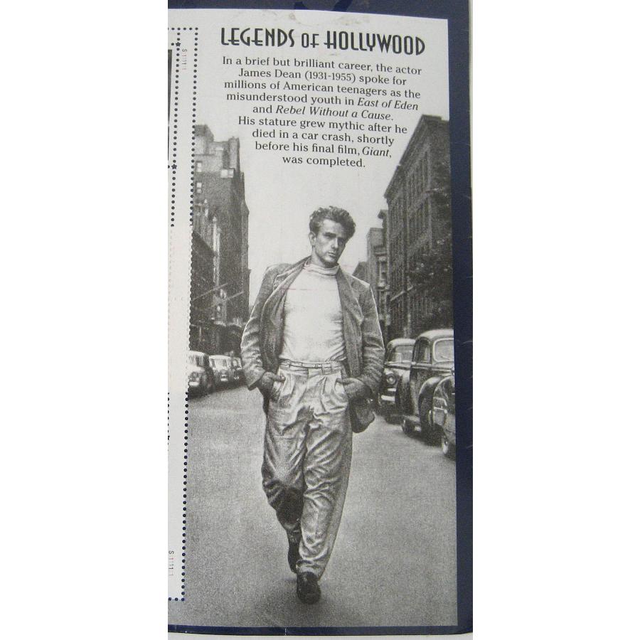 ジェームス・ディーンの切手 アメリカ切手 LEGENDS of HOLLYWOOD ジェームスディーン 32セント×20枚