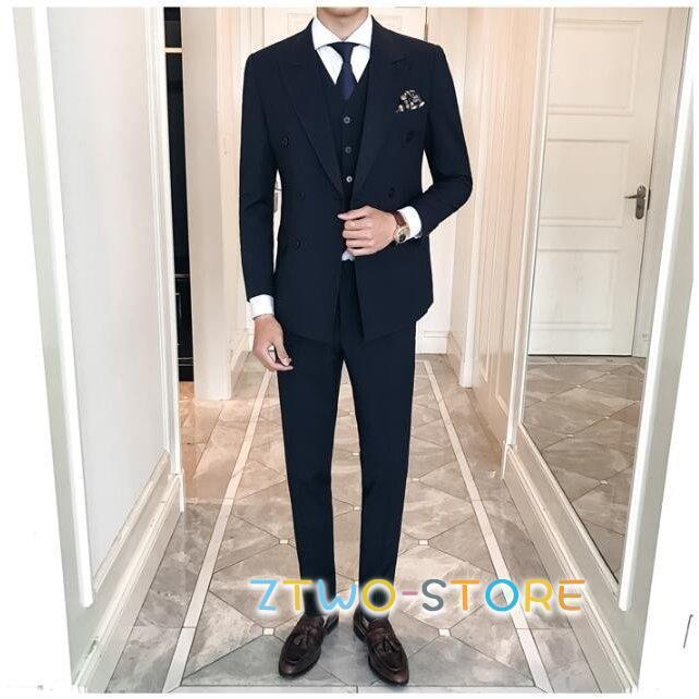 激安商品 スーツセットアップ メンズ スリーピーススーツ ファーマル 2