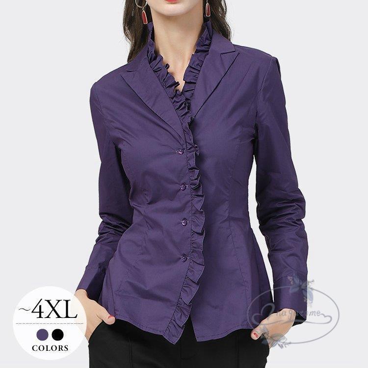 45rpm 45r 日焼けネルのフリルカシュクール チェック フリル ブラウス