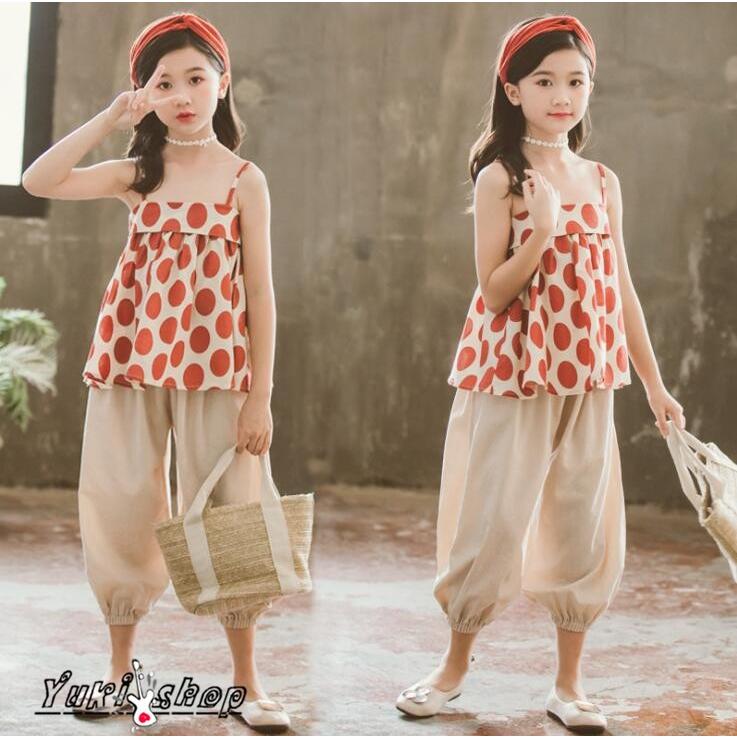 子供 女の子 上下セット おしゃれ セットアップ キッズ スウェット キャミソール シャツ パンツ 水玉柄 ルームウェア 夏新作可愛い 人気 上下セット Kpou225 Yuki Store 通販 Yahoo ショッピング