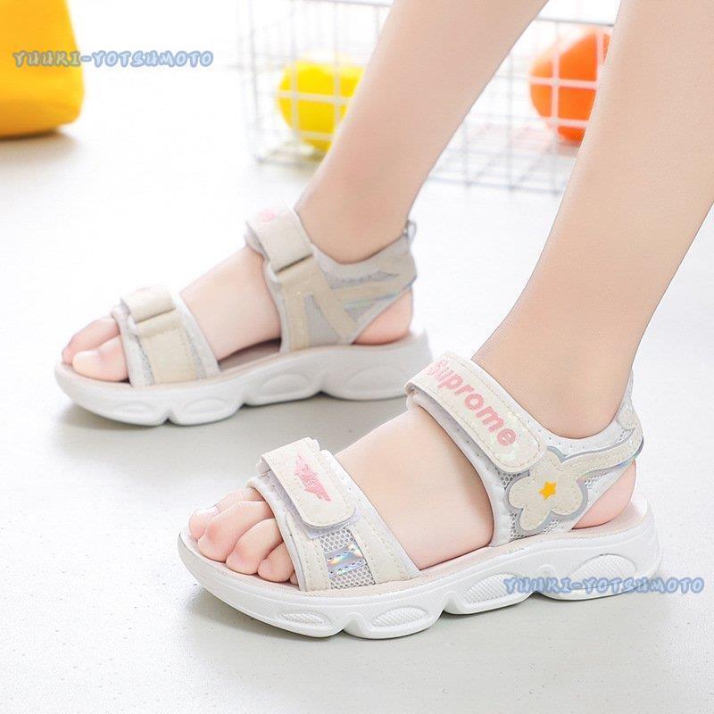 キッズ サンダル 女 女の子 子供 子ども リボン スポーツサンダル ビーチサンダル かわいい おしゃれ 歩きやすい サイズ調節可 再再販