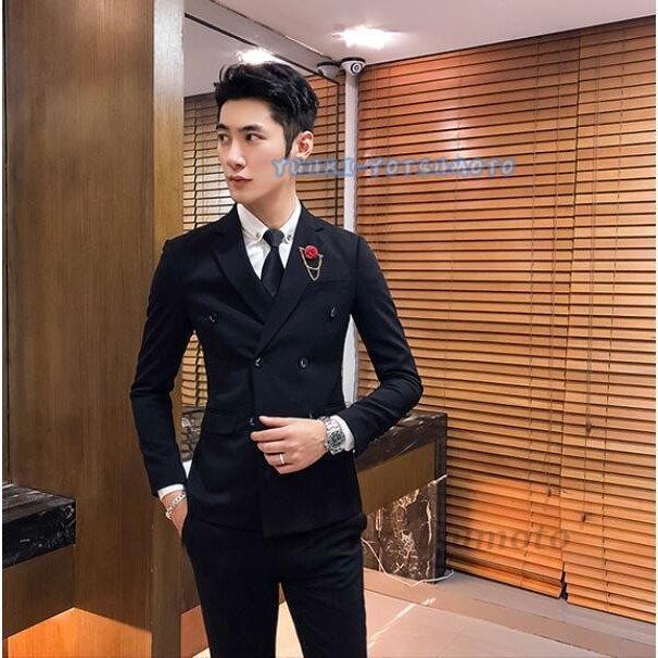 最高の オフィス メンズ 結婚式 フォーマル 韓国風 6色入 ジャケット ズボン ベスト 3点セット スーツ ダブルブレスト 高級 オフィス 通勤 3点セット メンズスーツ カジュアル 紳士 お洒落 細身 通勤 スーツ フォーマル Www Mohanvilaas Com