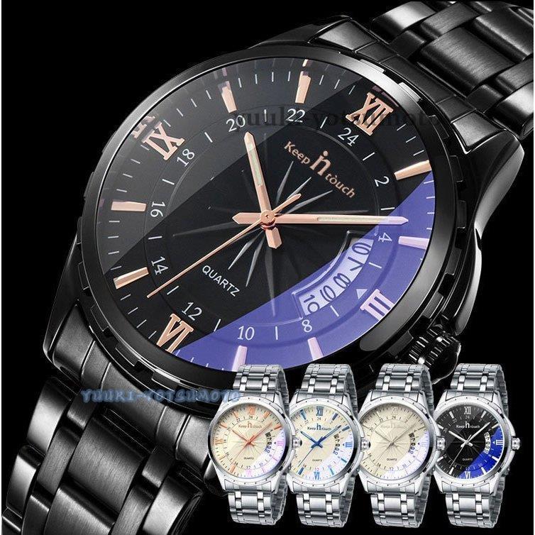 腕時計 メンズ アナログ ラウンド 丸型 日付表示 発光 光る 高級感 重厚感 ビジネス カジュアル メンズウォッチ シンプル かっこいい おしゃれ 人気海外一番