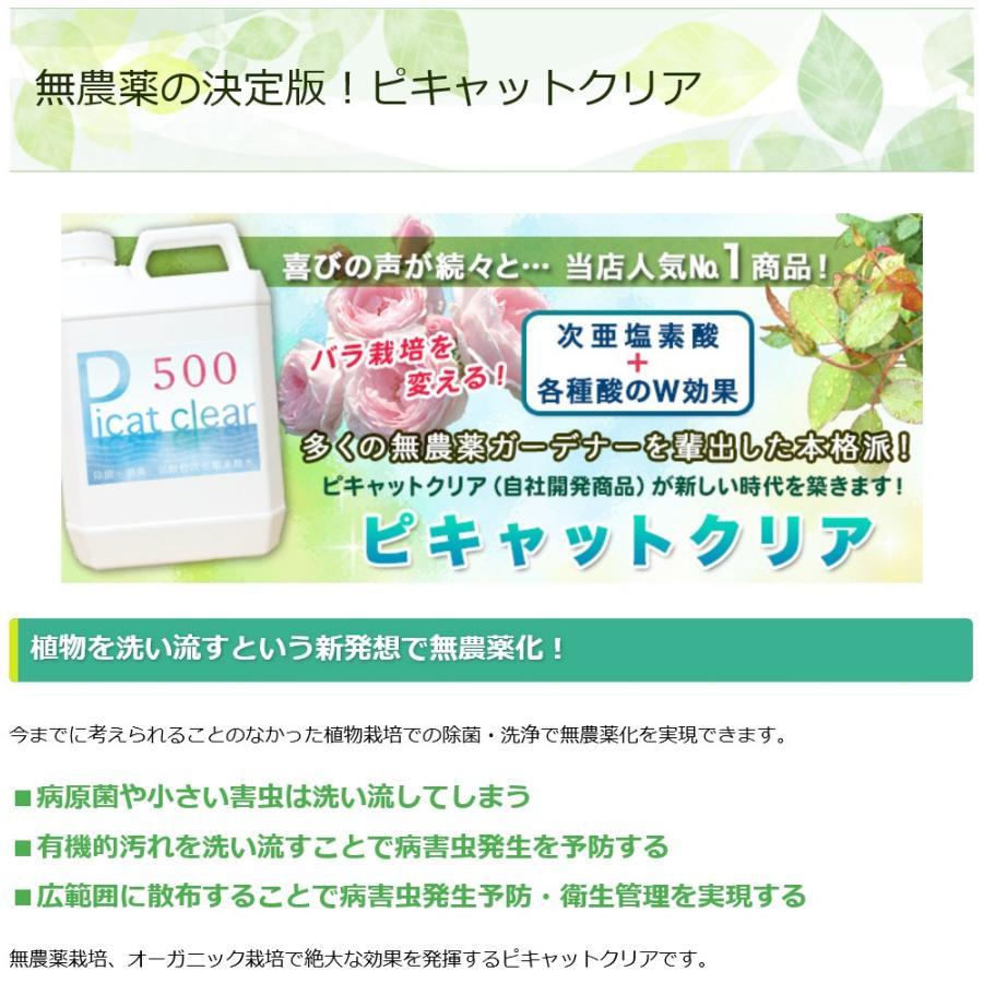 送料込み 次亜塩素酸水を安全・安価に自作 ピキャットクリア生成 ２０Lセットの画像