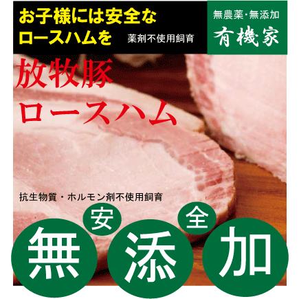 無添加ロースハムブロック300ｇ・冷凍配送　抗生物質・ホルモン剤不使用　自然放牧飼育豚使用　北海道標津興農ファーム　食塩相当量1.5%前後｜yuukiya0097