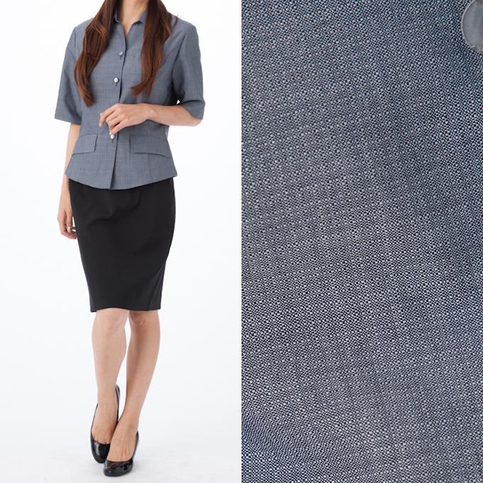 クリックポスト 事務服 ブラウス 受付事務 事務制服 5号 7号 9号 小さいサイズ グレー|yuuma|02