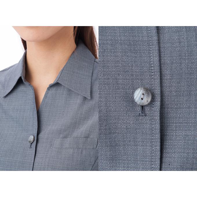 クリックポスト 事務服 ブラウス 受付事務 事務制服 5号 7号 9号 小さいサイズ グレー|yuuma|04