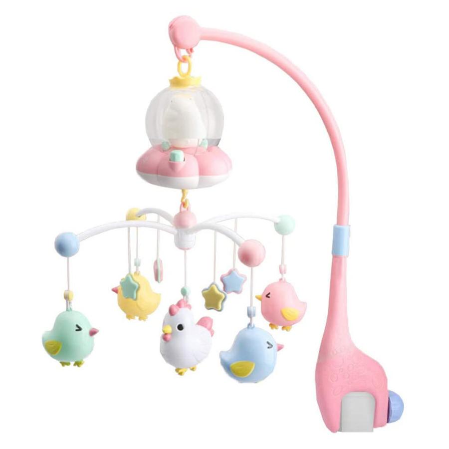 ベッドメリー ベビーベッドおもちゃ 赤ちゃんメリー ベッドオルゴール リモコン付 新登場 投影 音楽 360回転