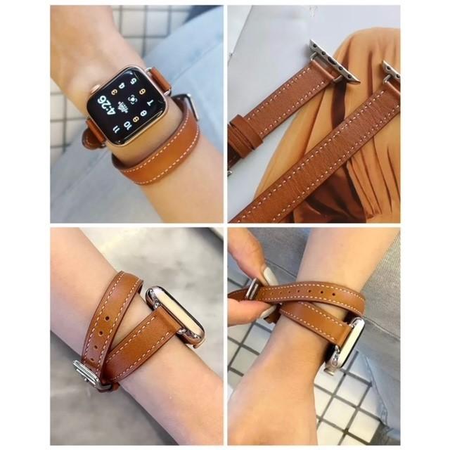 2 アップルウォッチ ベルト バンド スマートレザーバンド 革 レザーベルト 2重巻き ロング ダブル バックル 時計ベルト 男女兼用 ブラウン apple watch 2 アップルウォッチ ベルト バンド スマートレザーバンド 革 レザーベルト 2重巻き ロング ダブル バックル 時計ベルト 男女兼用 ブラウン apple watch