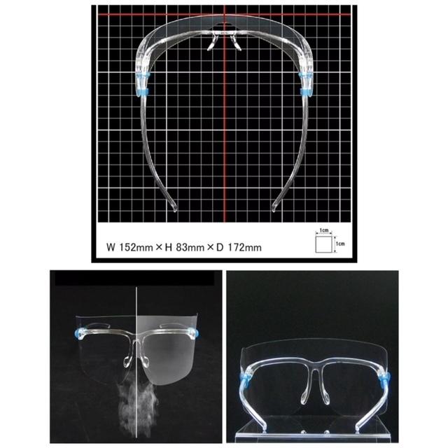 3 フェイスシールド　メガネ　サングラス　医療用メガネ　ガード 大人用 接客業 飛沫防止 男女兼用 メガネ併用可　花粉症　透明フレーム　ウィルス対策｜yuumart25｜06