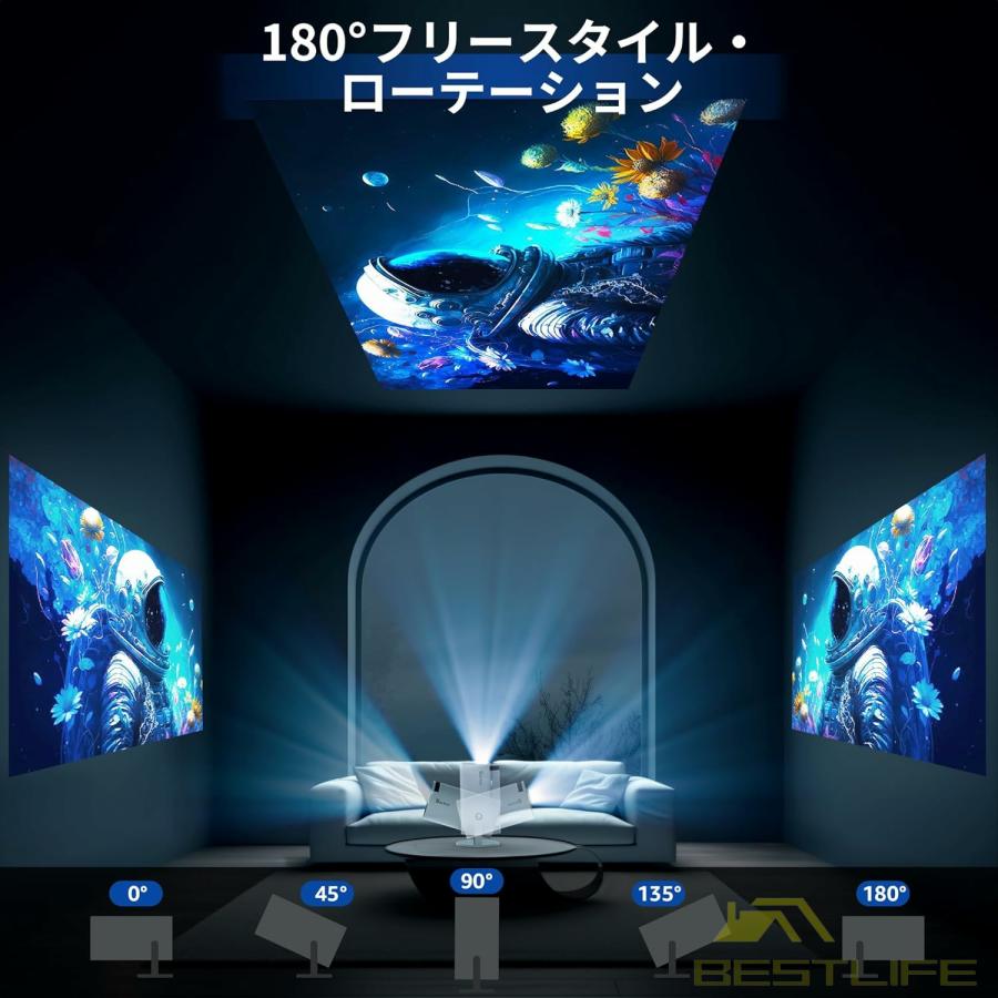 プロジェクター 小型 Android TV 11.0 高輝度 10000lm プロジェクター 家庭用 4K対応 5GWiFi Bluetooth5.2 自動台形補正 短距離投影 HIFIスピーカー内蔵｜yuuu-sutore｜14