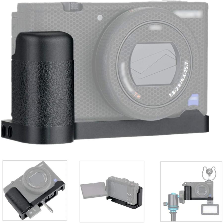 JJC 金属 ハンドグリップ バッテリーグリップ Sony VLOGCAM ZV-1 カメラ対応 マイク と LEDフィルライト取り付け可能