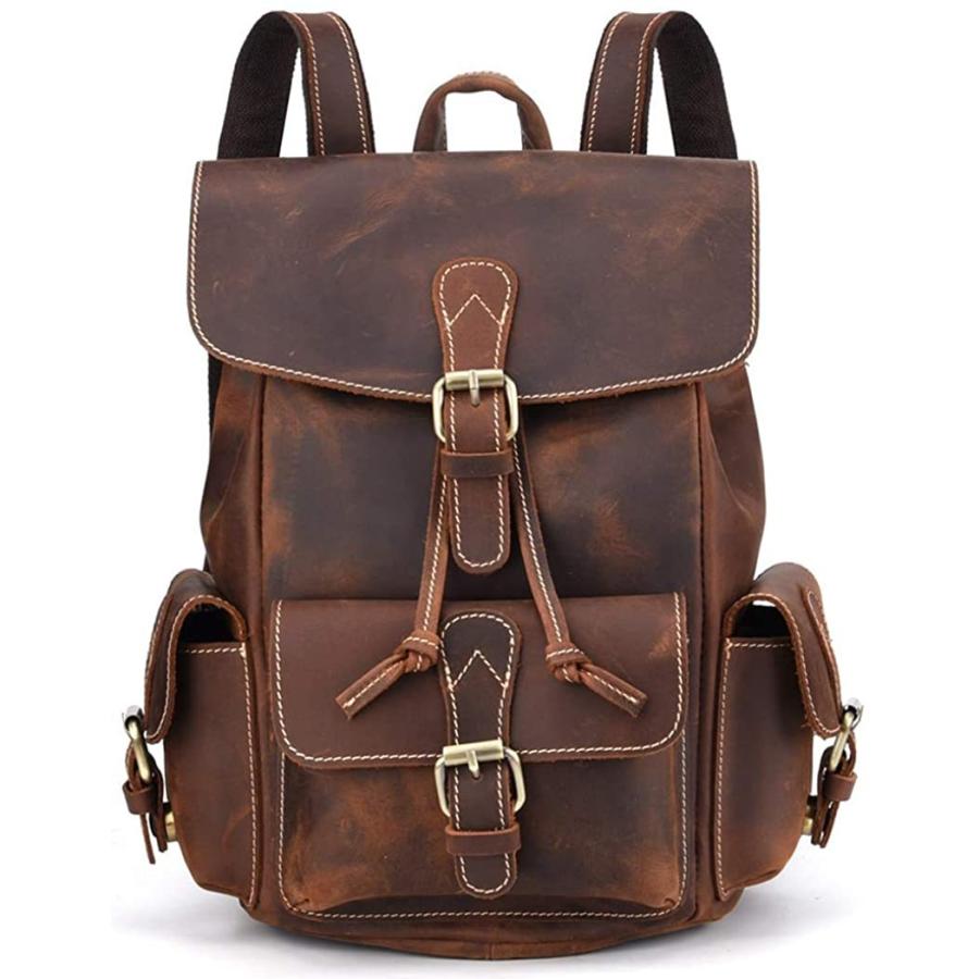 本革 リュックサック リュック メンズ 大容量 バックパック 本牛革 リュックサック バッグ レトロ 大容量 ビジネスリュック リュックサック ゆうきストア 巾着式 防水 本革 レザー ビンテージ