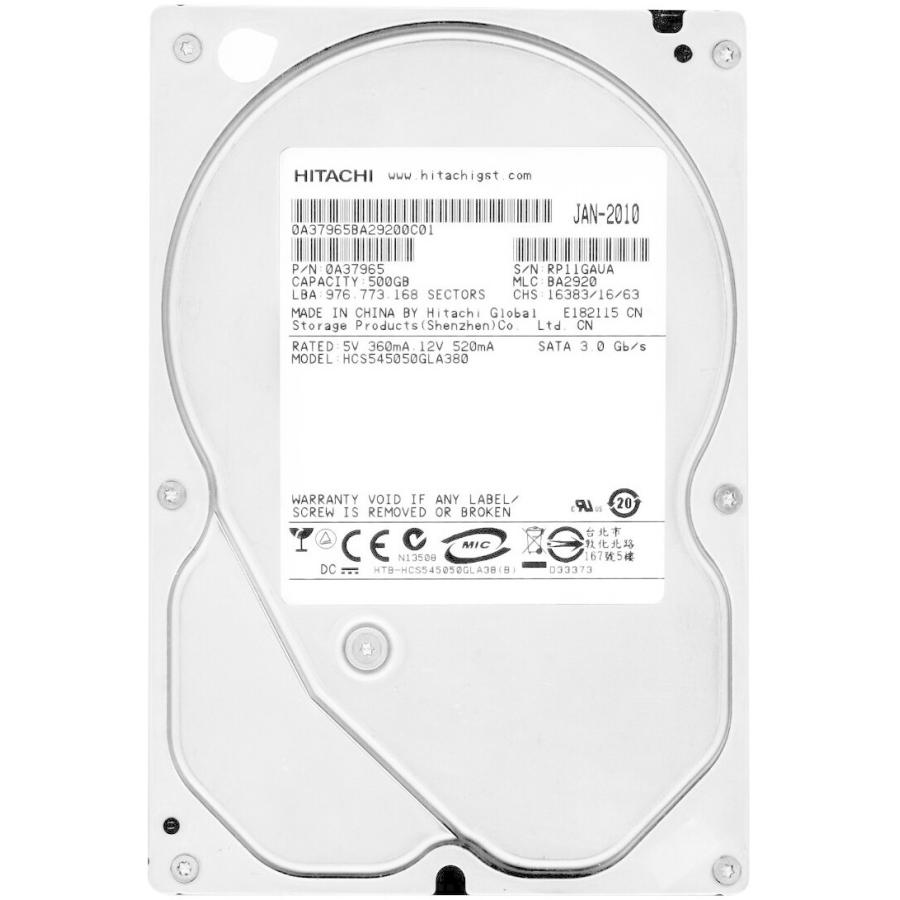Hitachi Cinemastar 5K500 HCS545050GLA380 500GB 5640RPM 8MB SATA II 3.5 ...