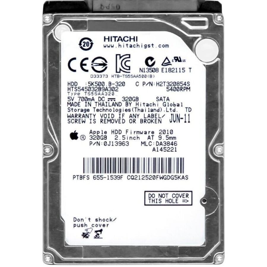 Hitachi Travelstar 5K500.B 320GB 5400RPM 8MB SATA II HTS545032B9A302 2. ...