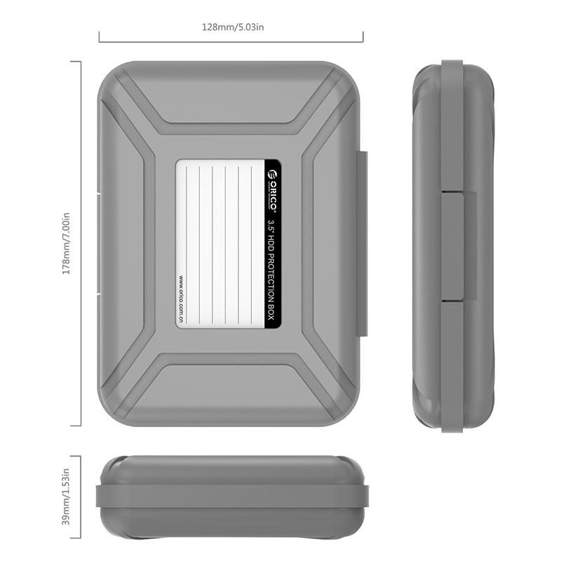 全国送料無料 PC HDD オリコ PHX-5S-GY シンプルな HDD プロテクターのための 3.5 "HDD ケースと防水機能の 5 ピース/ロットグレー