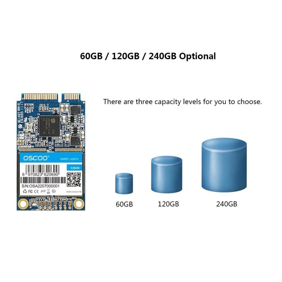送料無料 OSCOO mSATA 6 ギガバイト/秒 60 ギガバイト 120 ギガバイト 240 ギガバイト内部ソリッドステートドライブミニ mSA_2