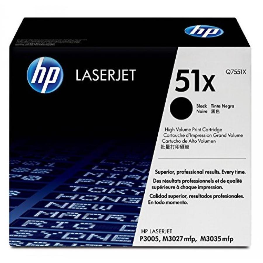 全国送料無料 パソコン ストレージ (Q7551X) 黒の高収率元 LaserJet トナー カートリッジ X 51 HP