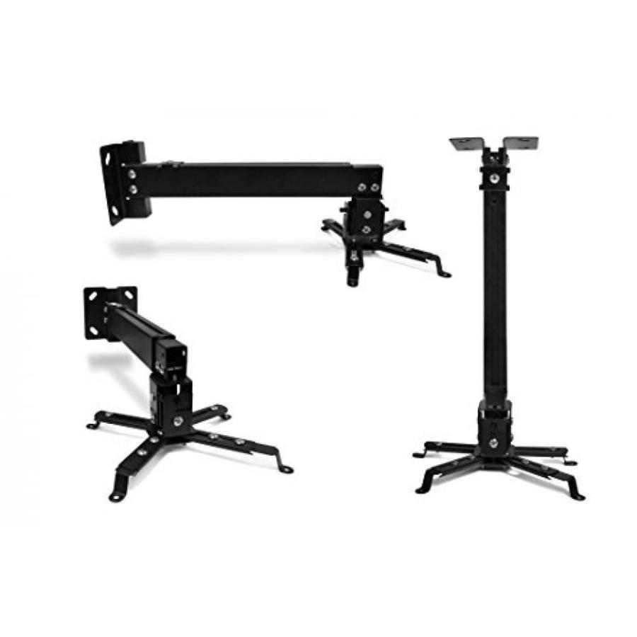 全国送料無料 パソコン ストレージ 調節可能なチルトとスイベル アーム (P-マウント-BL) ホームシアター プロジェクター天吊りマウント