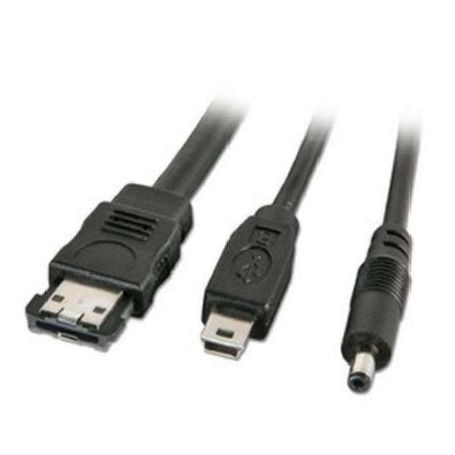 全国送料無料 パソコン ストレージ ESATAUSB ミニ B ・ 5 v DC ミニ ジャック スプリッター ケーブル 1 m (33655) にリンディ eSATAp