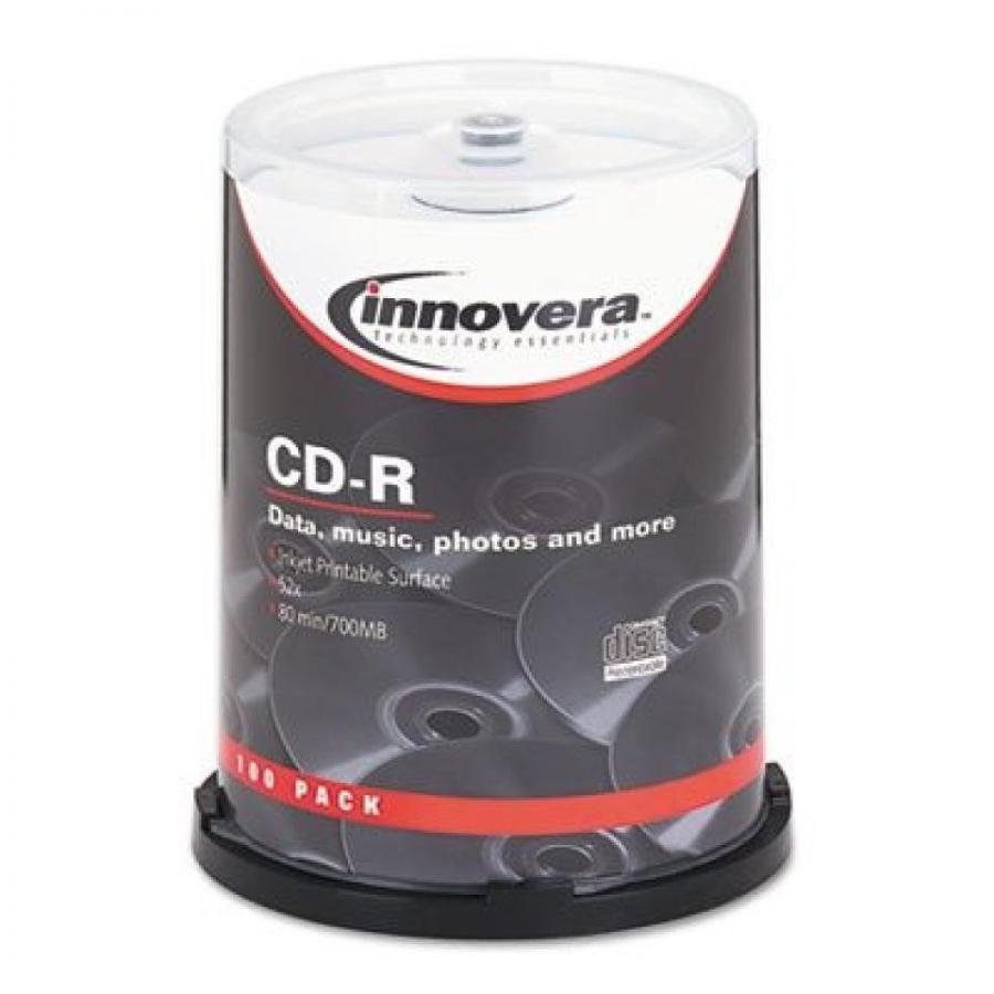 全国送料無料 パソコン ストレージ Innovera 77815 - CD-R ディスクの w/印刷可能な表面700 MB/80 分52 xスピンドルマット ホワイト100/パック