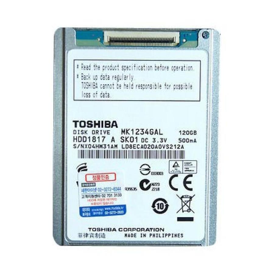 全国送料無料 パソコン ストレージ 東芝 HDD 120GB ZIF 4200 RPMMK1234GAL