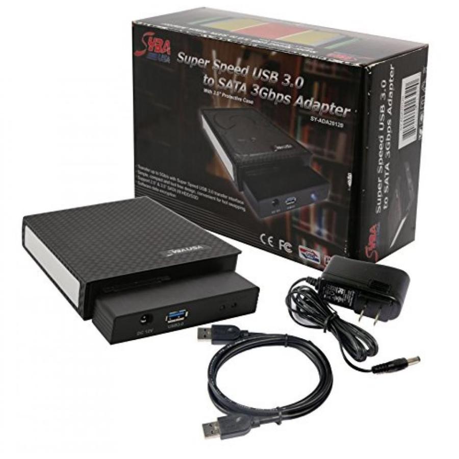 全国送料無料 パソコン ストレージ Syba USB 3.0 ストレージ ケース付き SATA II の HDD アダプターに 3.5 インチ ハード ドライブ SY ADA20120