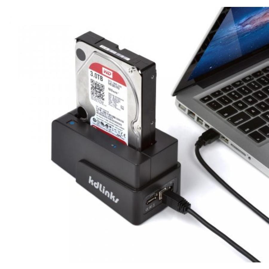 全国送料無料 パソコン PC HDD ハードディスク KDLINKS USB 3.0/2.0 eSATA 2.5/3.5SATA ハード ドライブのドッキング ステーション (ドライバー無料)
