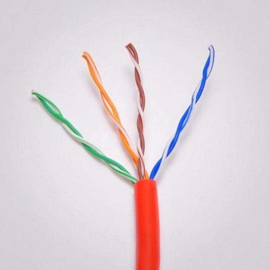 全国送料無料 パソコン ストレージ UbiGear 1000' Ft 一括 Cat5e 24 AWG UTP ツイスト ペア強固なネットワーク イーサネット ケーブル赤