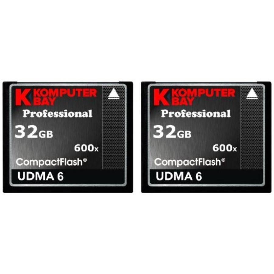 全国送料無料 パソコン ストレージ KOMPUTERBAY 2 パック - 32 GB コンパクト フラッシュ カード専門 CF 90 MB/秒の超高速 UDMA 6 X 600 生 32 GB