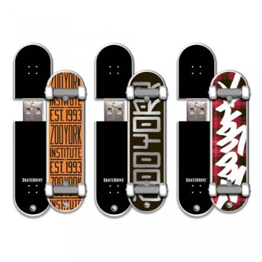 全国送料無料 パソコン ストレージ 動物園ヨーク 3 パック 16 ギガバイト SkateDrive USB フラッシュ ドライブ不安定Pureba木材