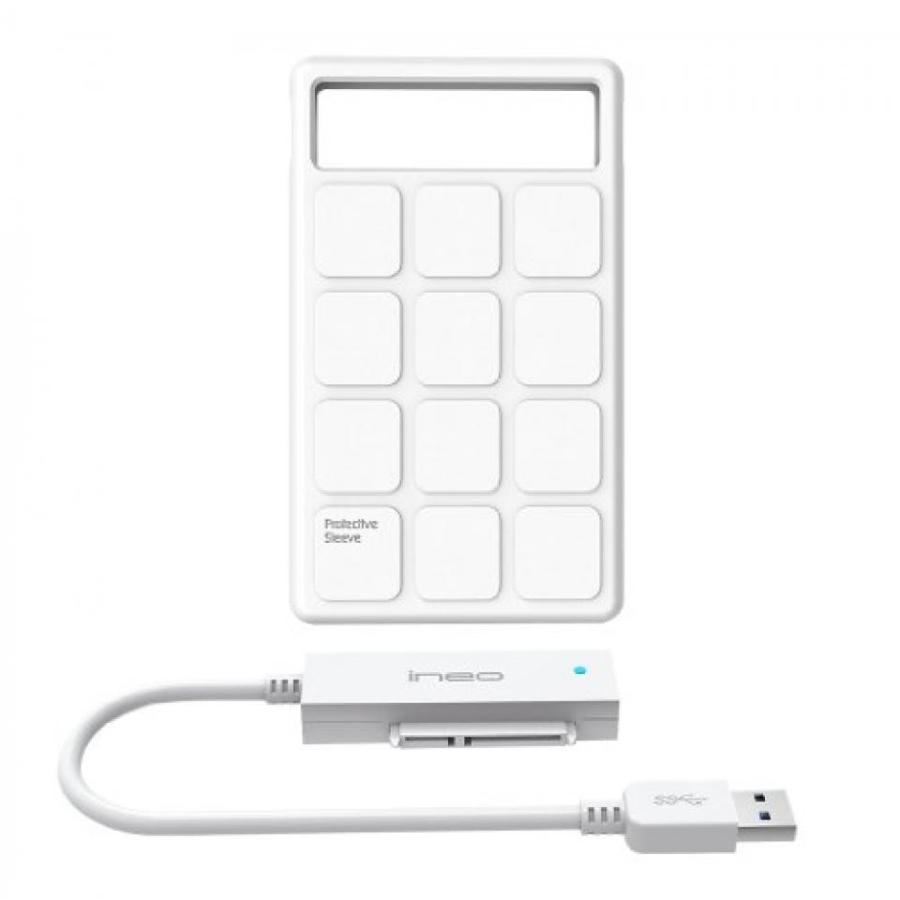 全国送料無料 パソコン ストレージ Ineo NA218UPLUS WT USB 3.0 ケーブル SATA III と 2.5 インチ SSD と HDD の保護スリーブには無料ツールしUSB 電源