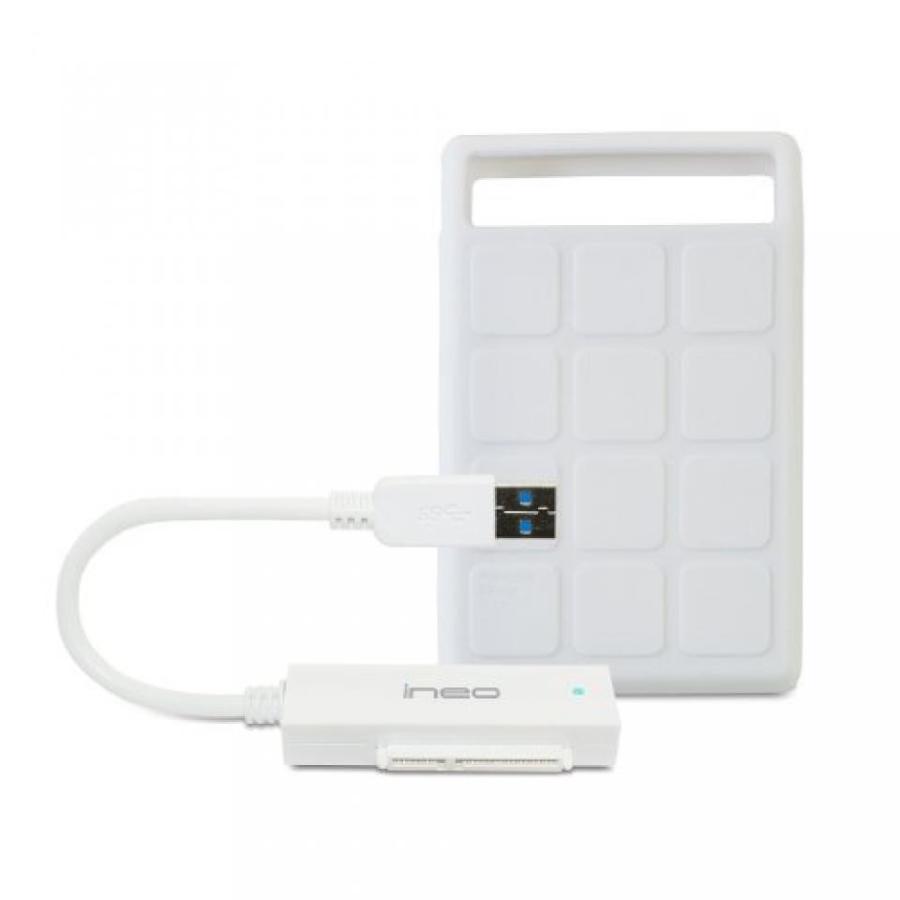 全国送料無料 パソコン ストレージ Ineo NA218UPLUS WT USB 3.0 ケーブル SATA III と 2.5 インチ SSD と HDD の保護スリーブには無料ツールしUSB 電源