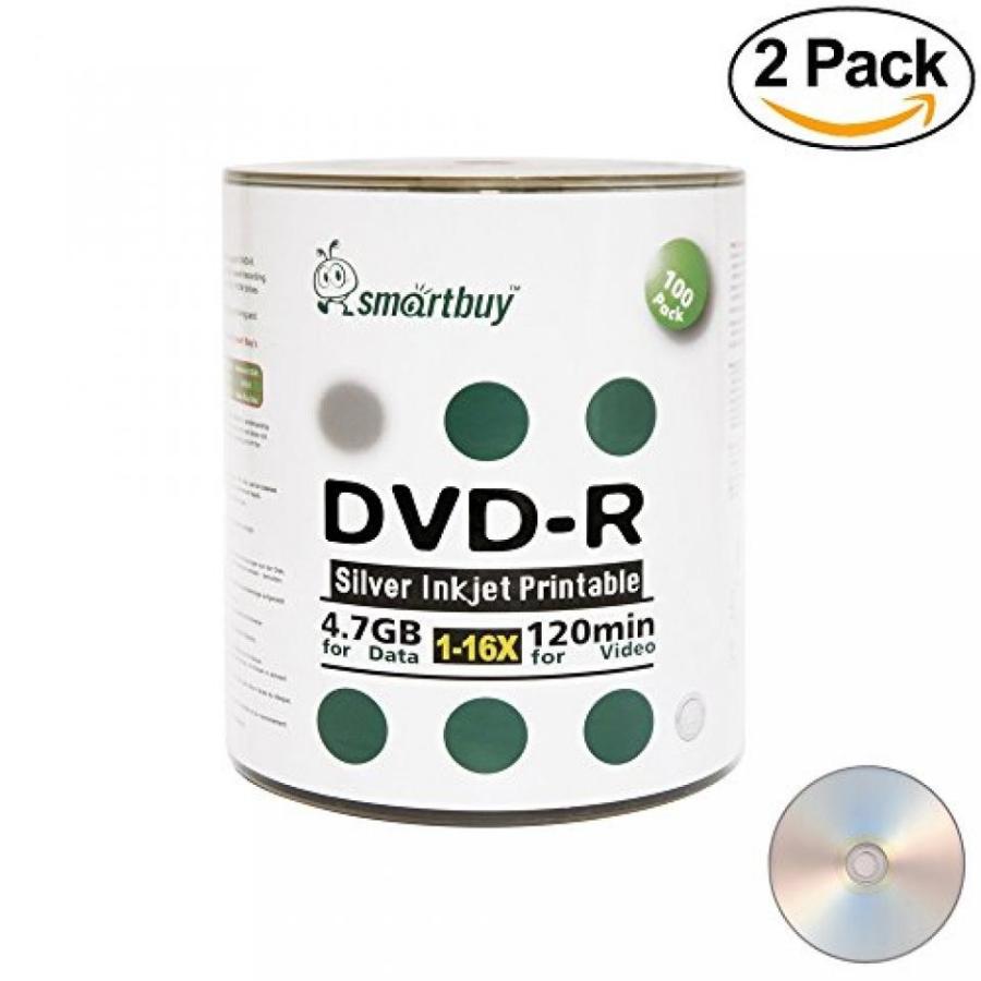 全国送料無料 パソコン ストレージ Smartbuy 200 枚 4.7 gb/120 分 16 倍速 DVD-R シルバー インク ジェット ハブ印刷可能な空の書き込み可能なメディア
