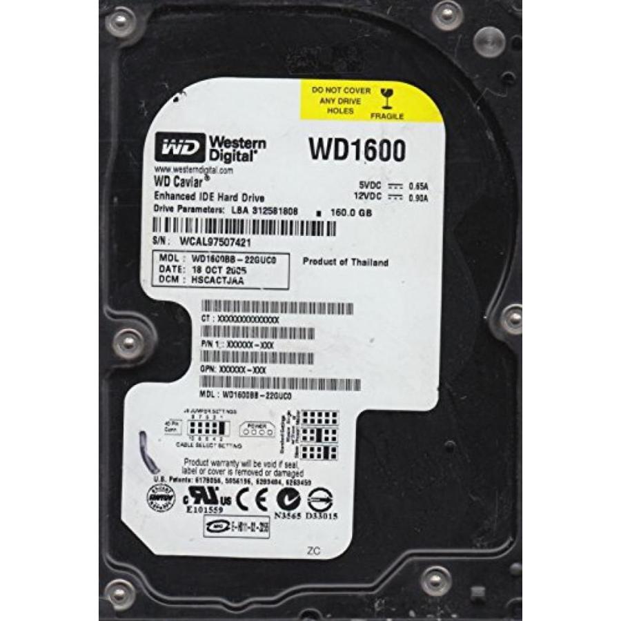 全国送料無料 パソコン ストレージ 西部のデジタルの 160 GB の IDE 3.5DCM HSCACTJAA WD1600BB 22GUC0 ハード ドライブ