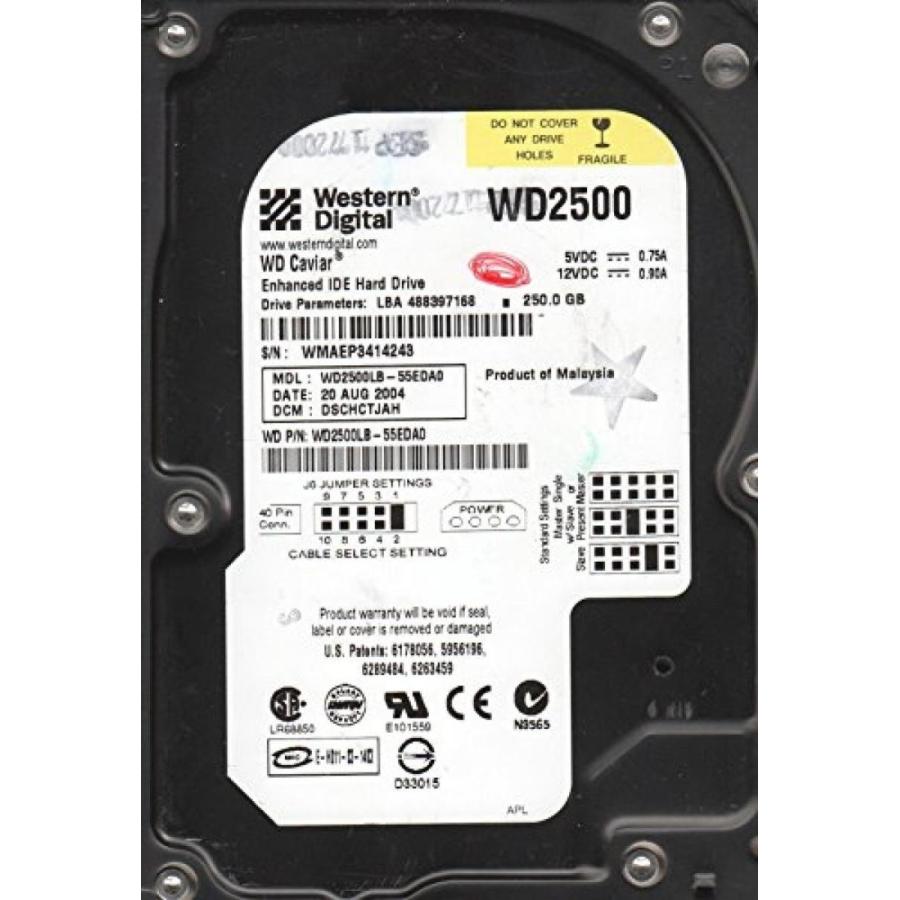 全国送料無料 パソコン ストレージ ウエスタン デジタルの 250 GB IDE 3.5DCM DSCHCTJAH WD2500LB 55EDA0 ハード ドライブ
