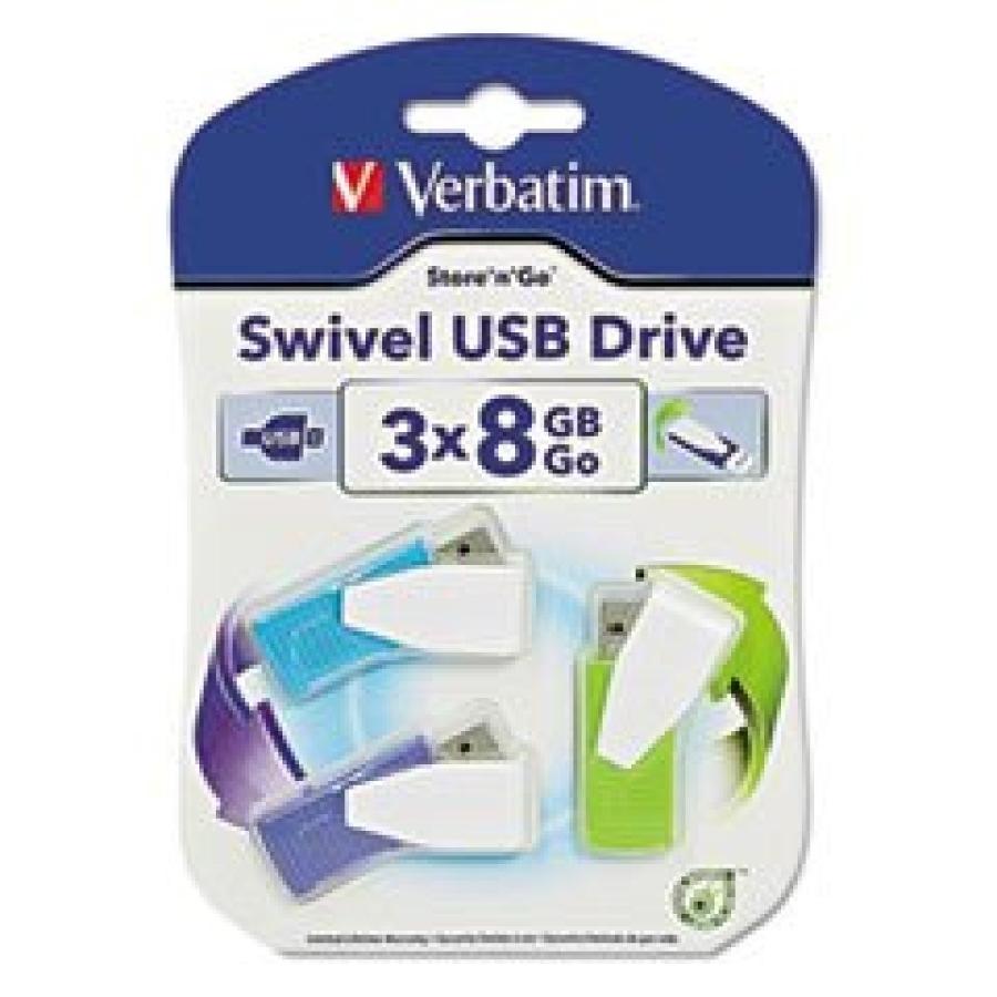 全国送料無料 パソコン ストレージ 米国バーベイタム社 - ドライブ8 GB SWVL USB3PK